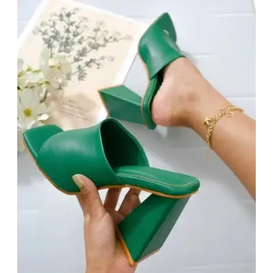 Alluring Green Pyramid Heels