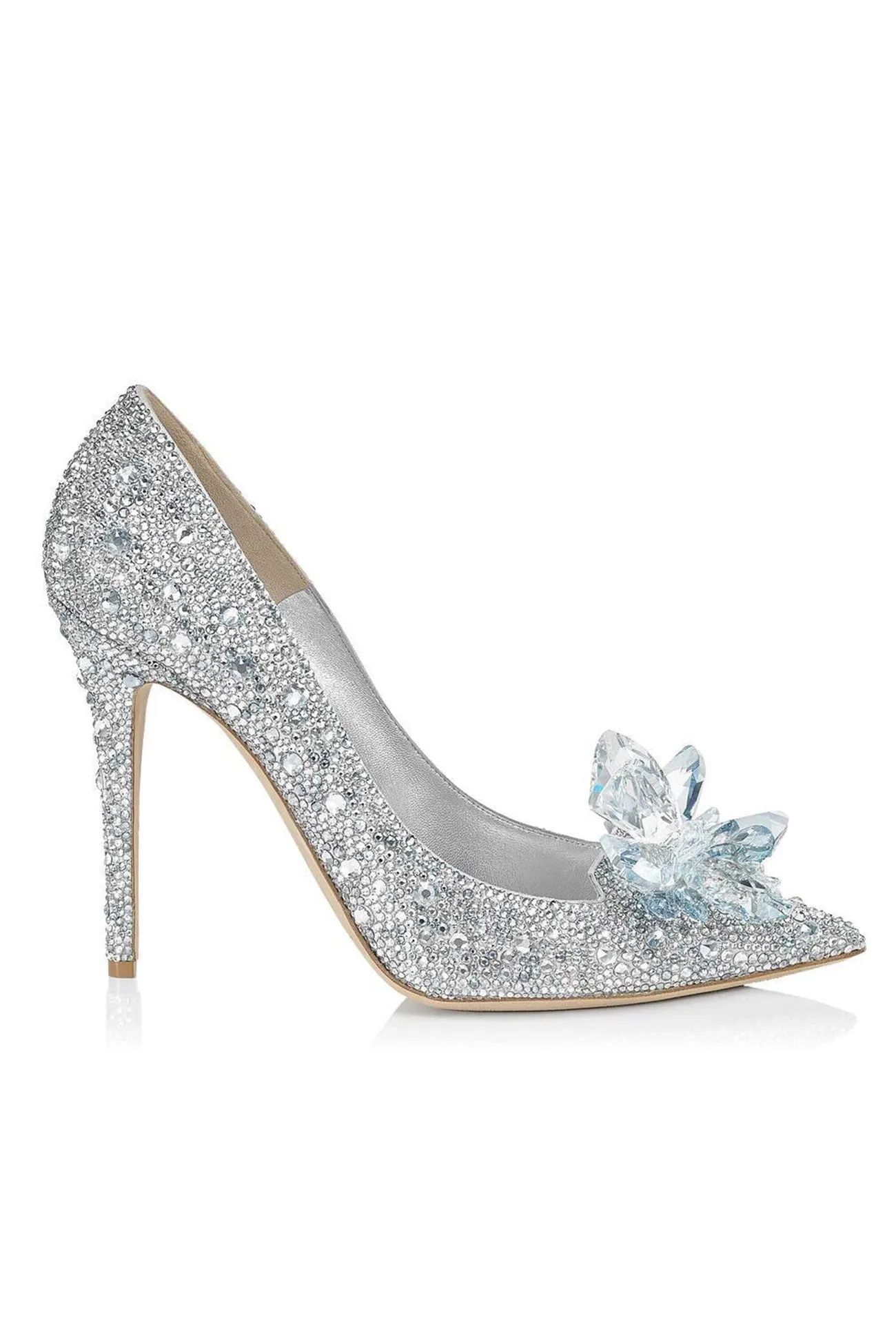 Amozae-Pointed-toe Glitter Crystal High Heel