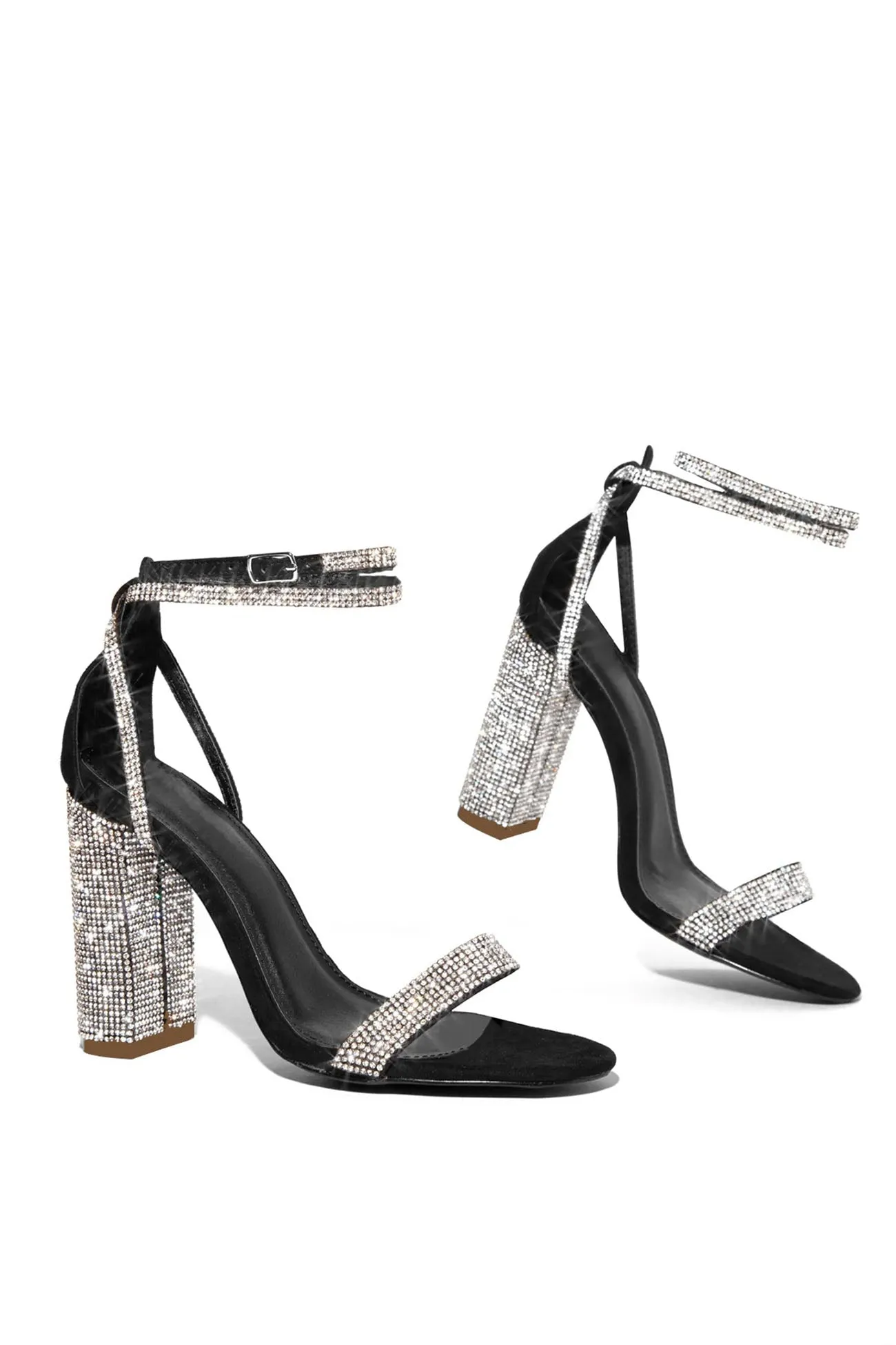 Amozae-Rhinestone Strappy High Heels