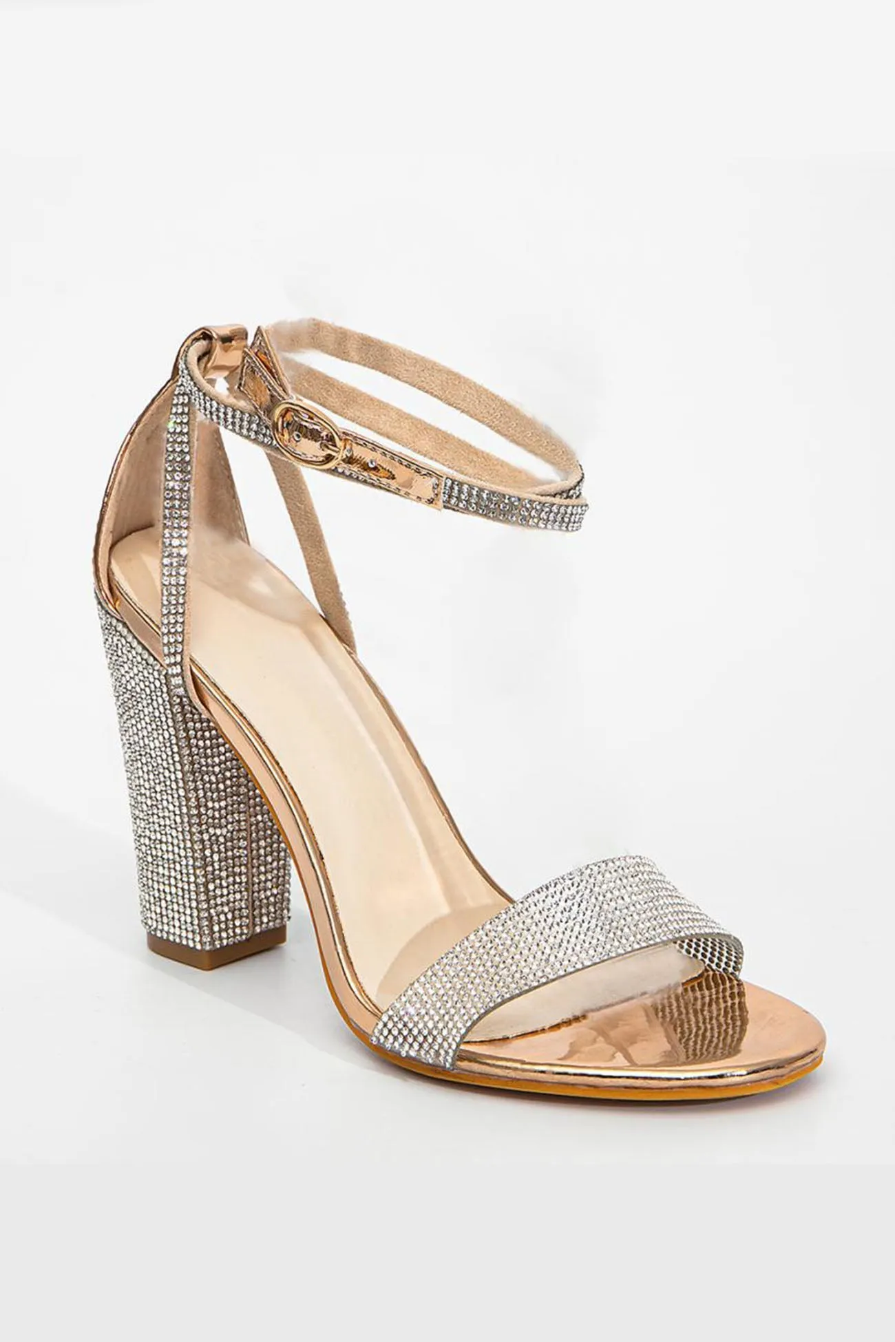 Amozae-Rhinestone Strappy High Heels