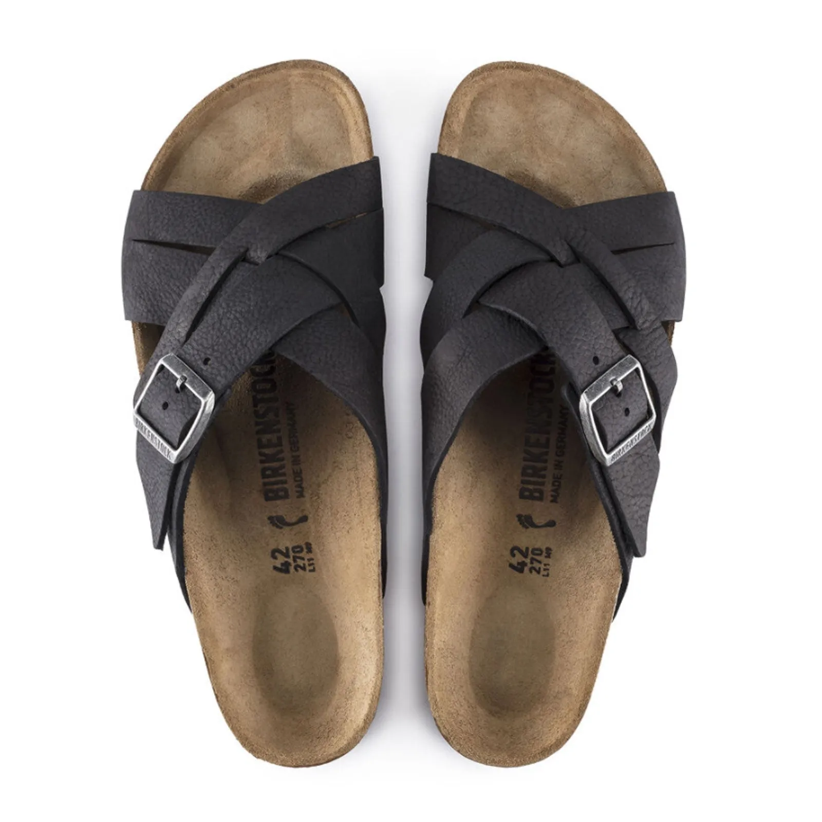 Birkenstock Lugano Slide Sandal (Unisex) - Camberra Black Oiled Leather