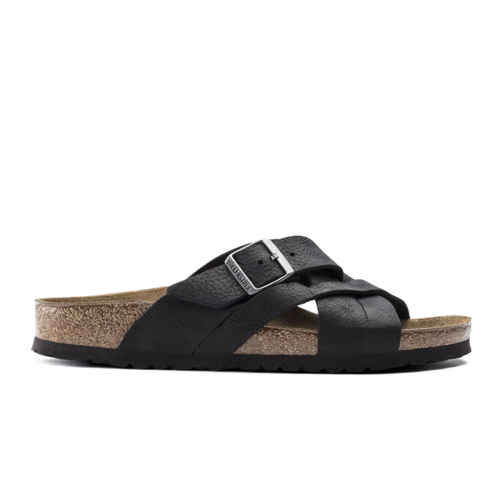 Birkenstock Lugano Slide Sandal (Unisex) - Camberra Black Oiled Leather