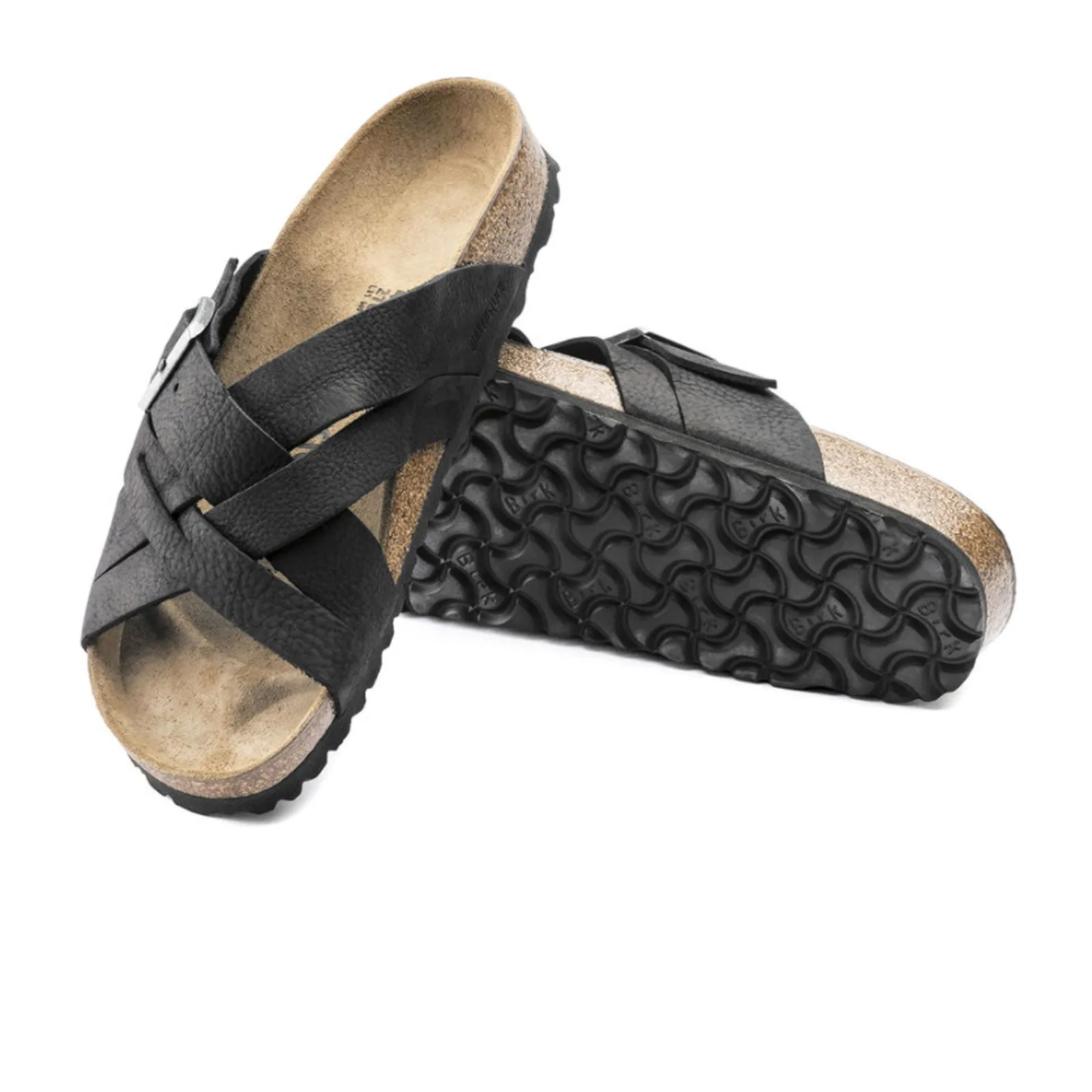 Birkenstock Lugano Slide Sandal (Unisex) - Camberra Black Oiled Leather