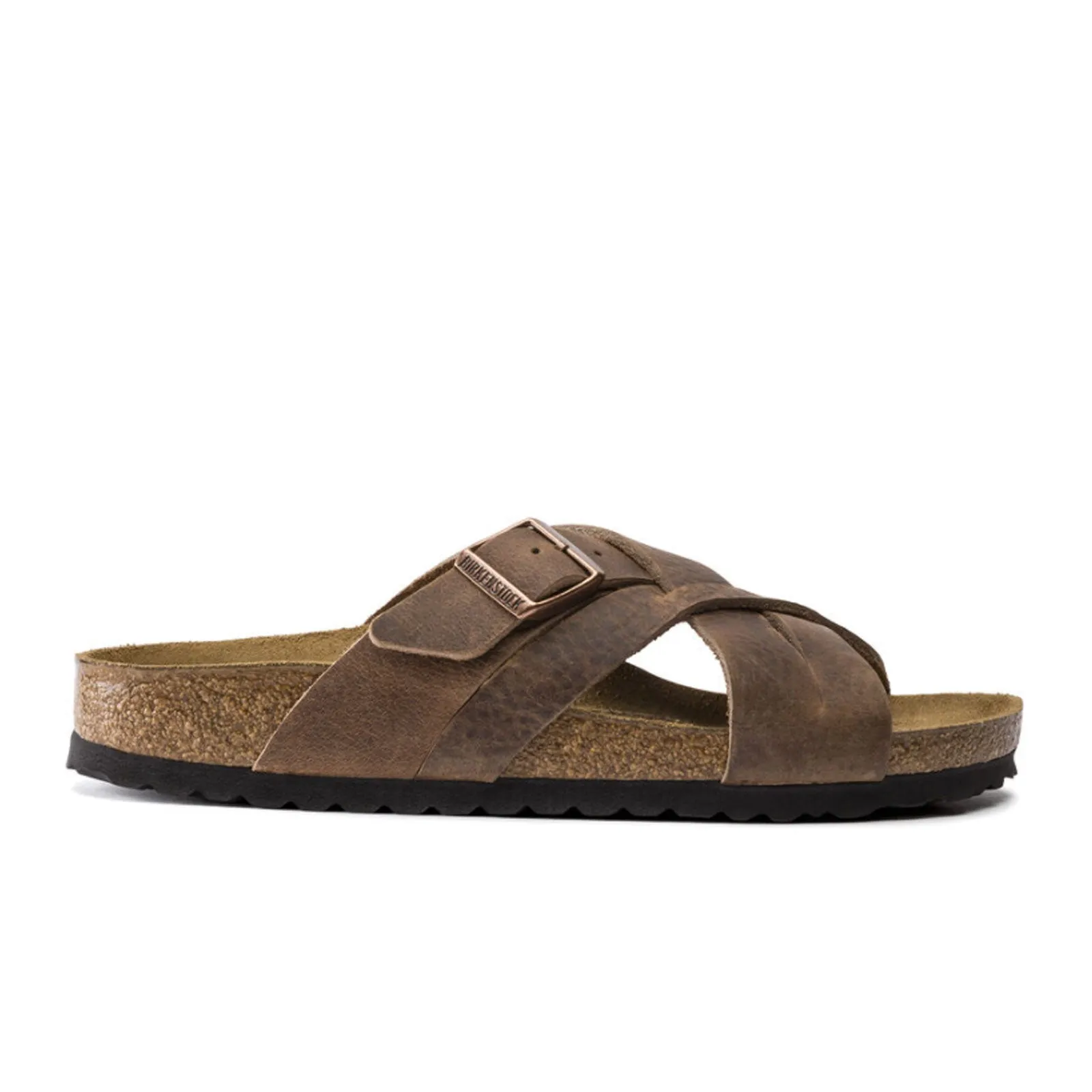 Birkenstock Lugano Slide Sandal (Unisex) - Camberra Tobacco Oiled Leather