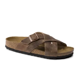 Birkenstock Lugano Slide Sandal (Unisex) - Camberra Tobacco Oiled Leather