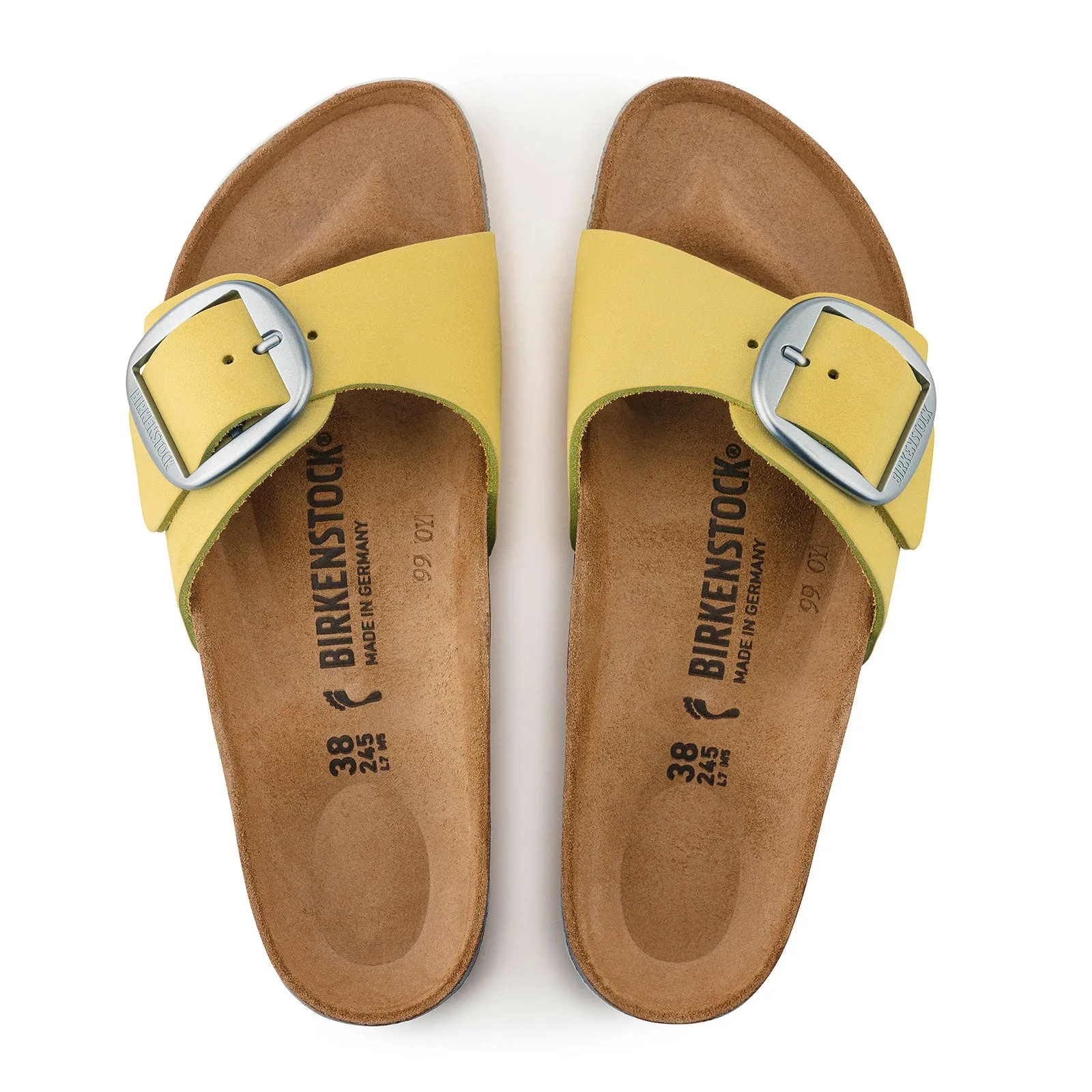 Birkenstock Madrid Big Buckle Slide Sandal (Women) - Popcorn Nubuck