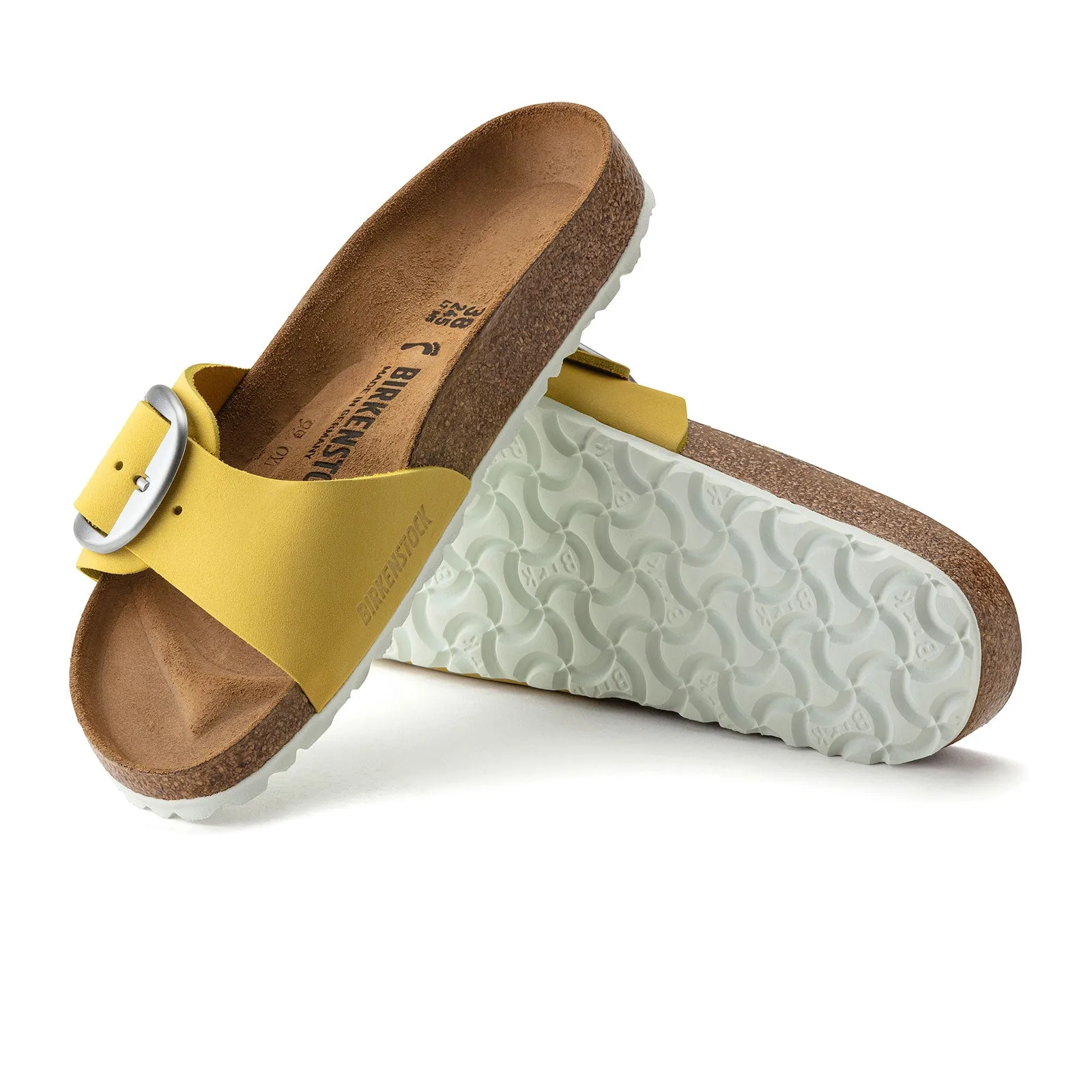 Birkenstock Madrid Big Buckle Slide Sandal (Women) - Popcorn Nubuck