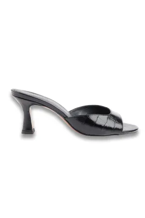 Black Pia Slip On Mule