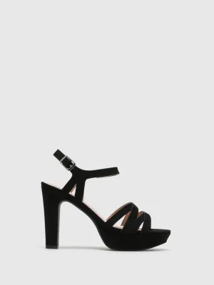 Black Sling-Back Pumps Sandals