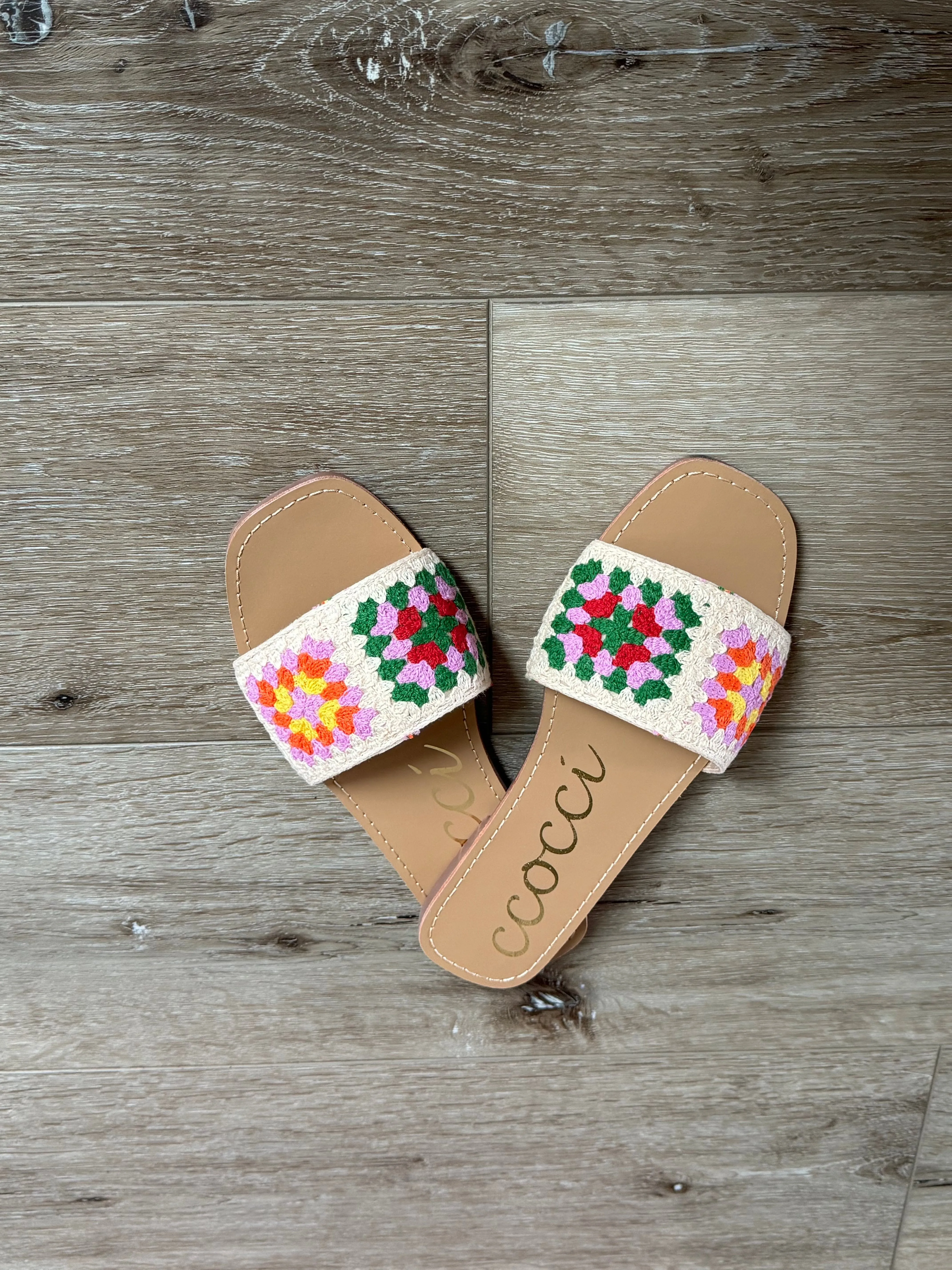 Boho Square Crochet Slide Sandals ~ FINAL SALE