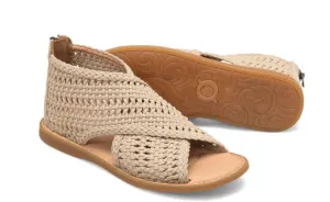 Born Women's Iwa Mac Cream Knit Fabric Sandals BR0046679-CRM