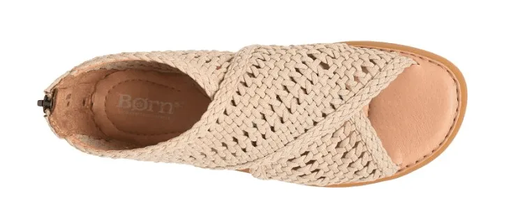 Born Women's Iwa Mac Cream Knit Fabric Sandals BR0046679-CRM