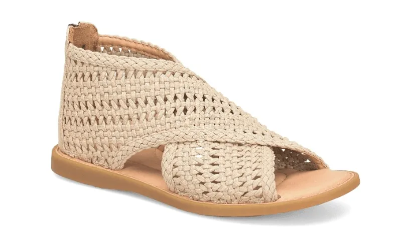 Born Women's Iwa Mac Cream Knit Fabric Sandals BR0046679-CRM