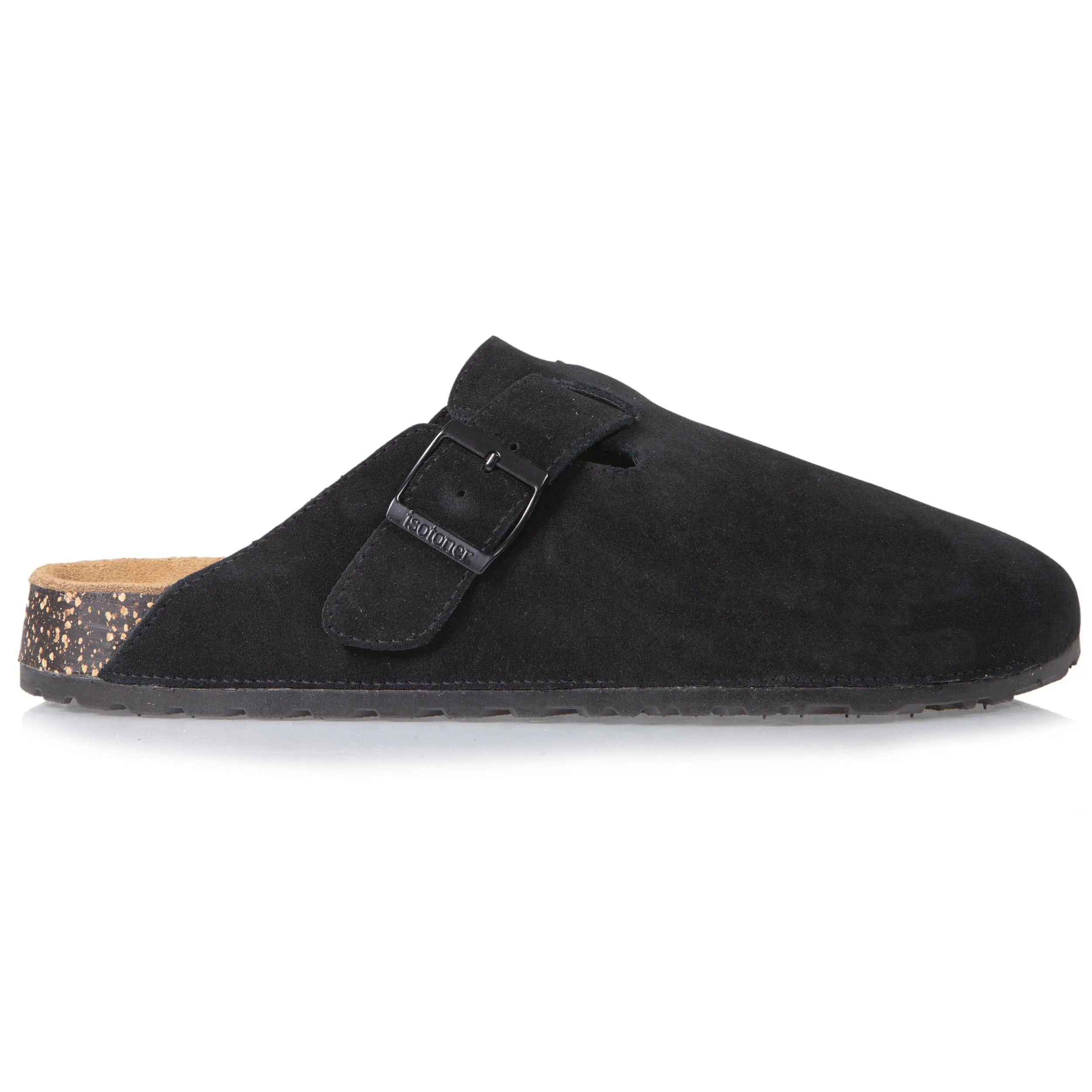 Chaussons mules cuir Homme Noir