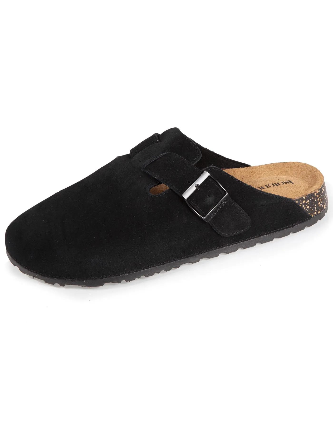 Chaussons mules cuir Homme Noir