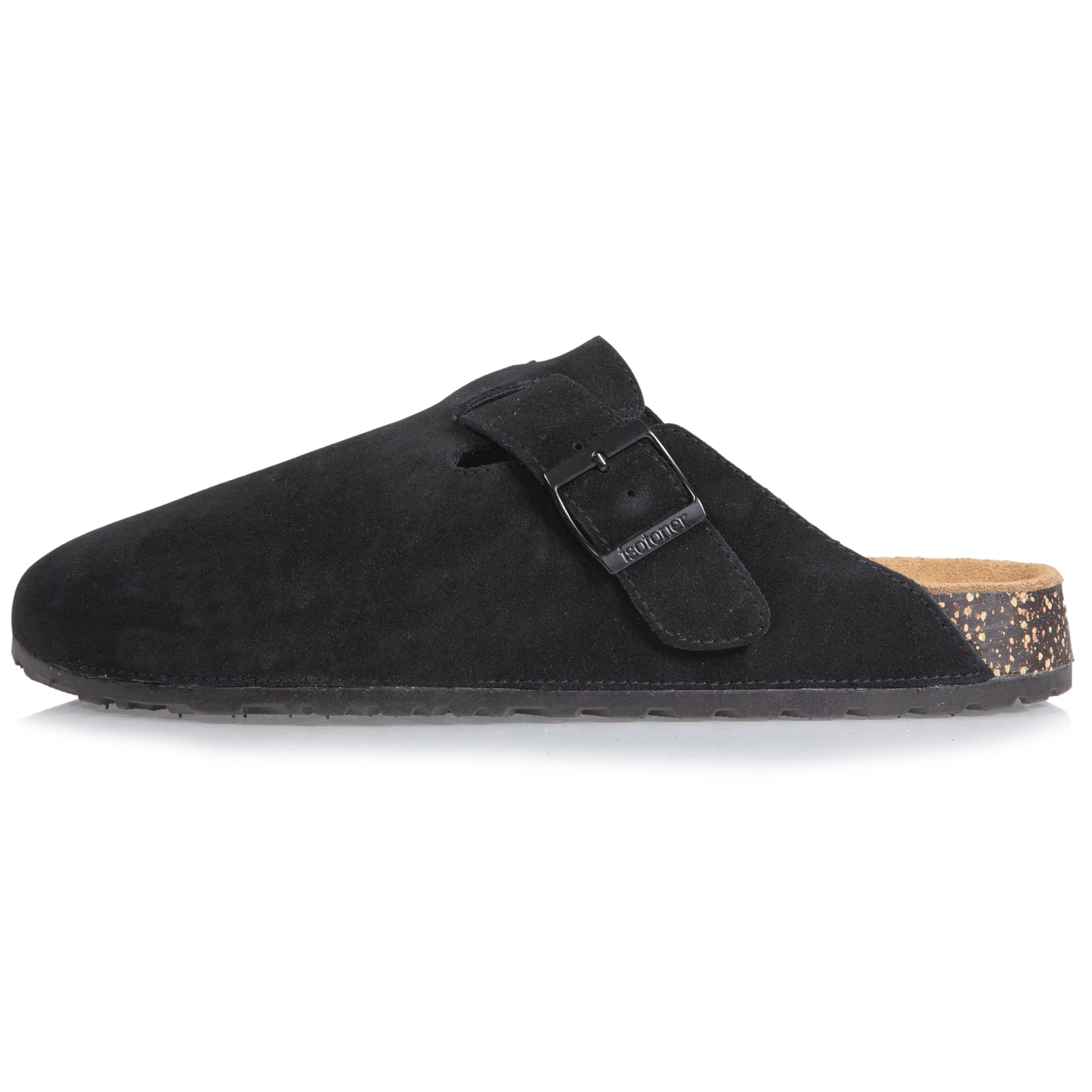 Chaussons mules cuir Homme Noir