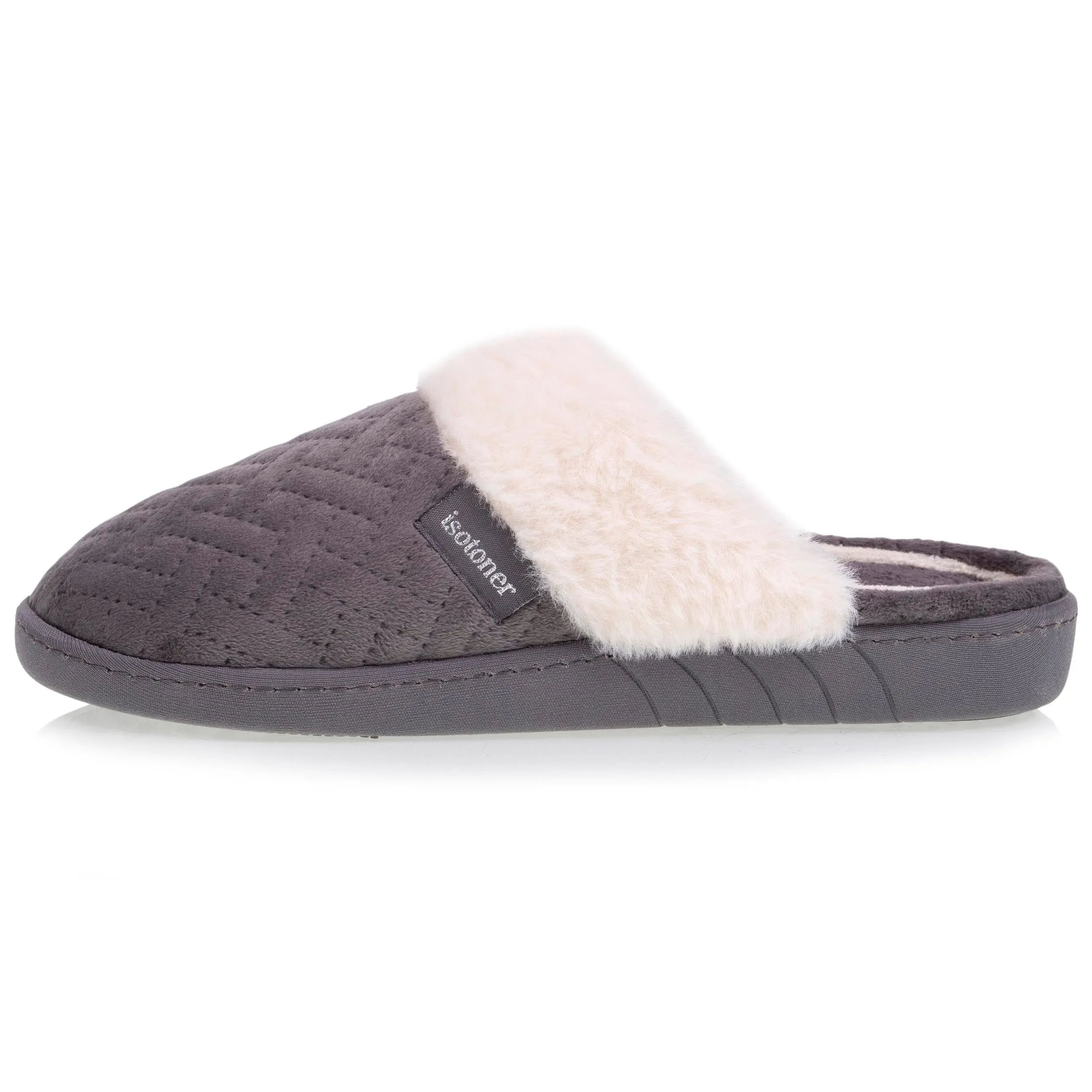 Chaussons mules Femme Gris matelassé