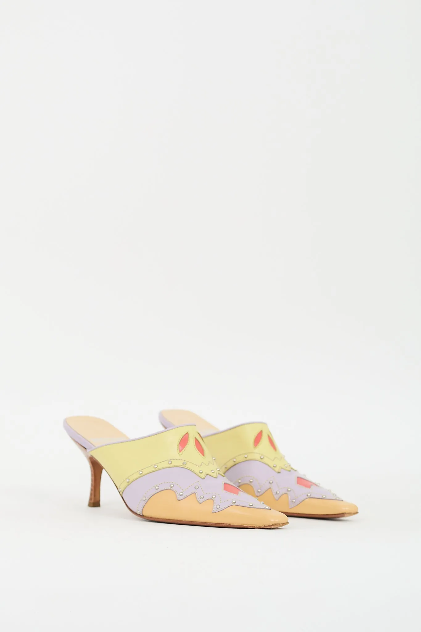 Cheap & Chic Beige & Multi Leather Mule