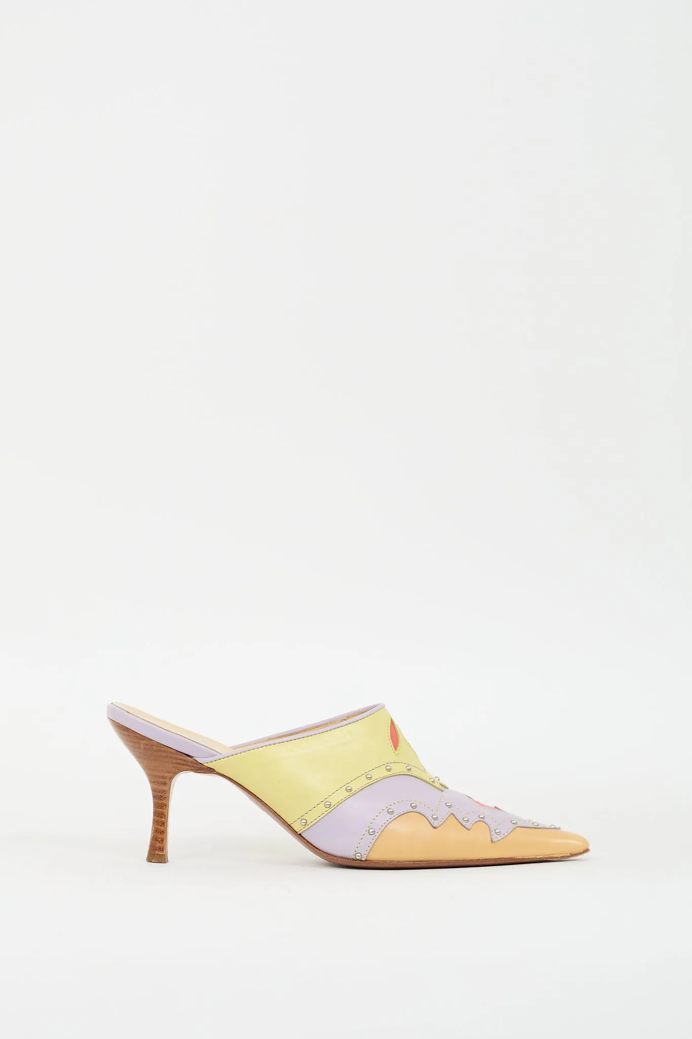 Cheap & Chic Beige & Multi Leather Mule