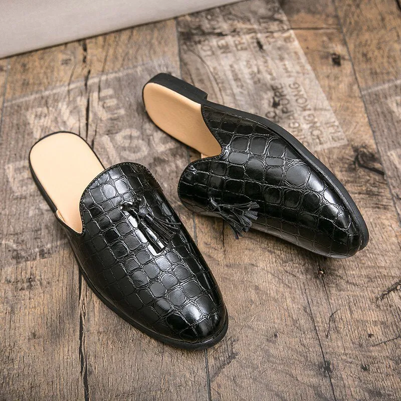 Chic CrocComfort Crocodile Pattern Slip-On Mules