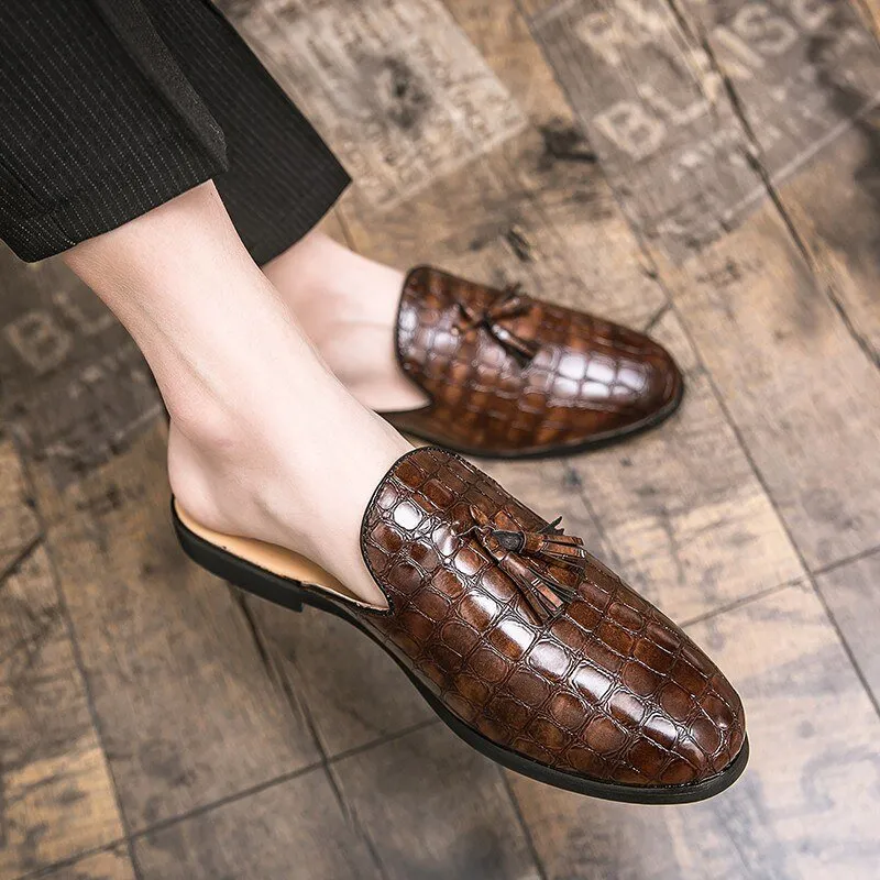 Chic CrocComfort Crocodile Pattern Slip-On Mules