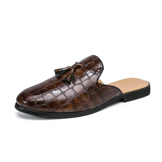 Chic CrocComfort Crocodile Pattern Slip-On Mules