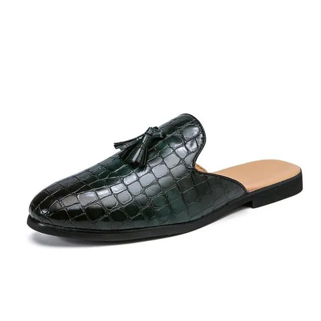 Chic CrocComfort Crocodile Pattern Slip-On Mules