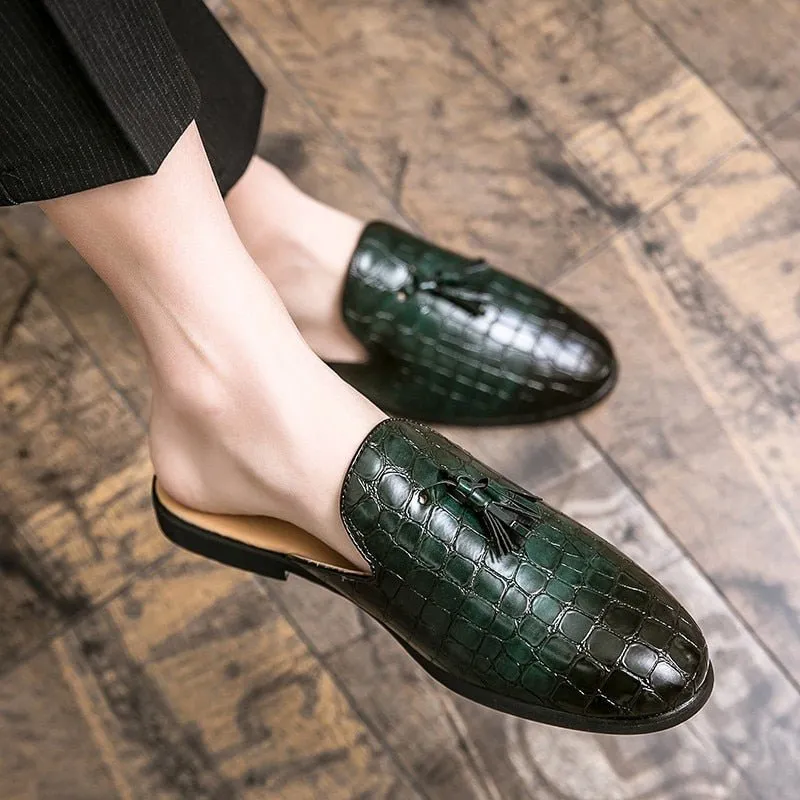 Chic CrocComfort Crocodile Pattern Slip-On Mules