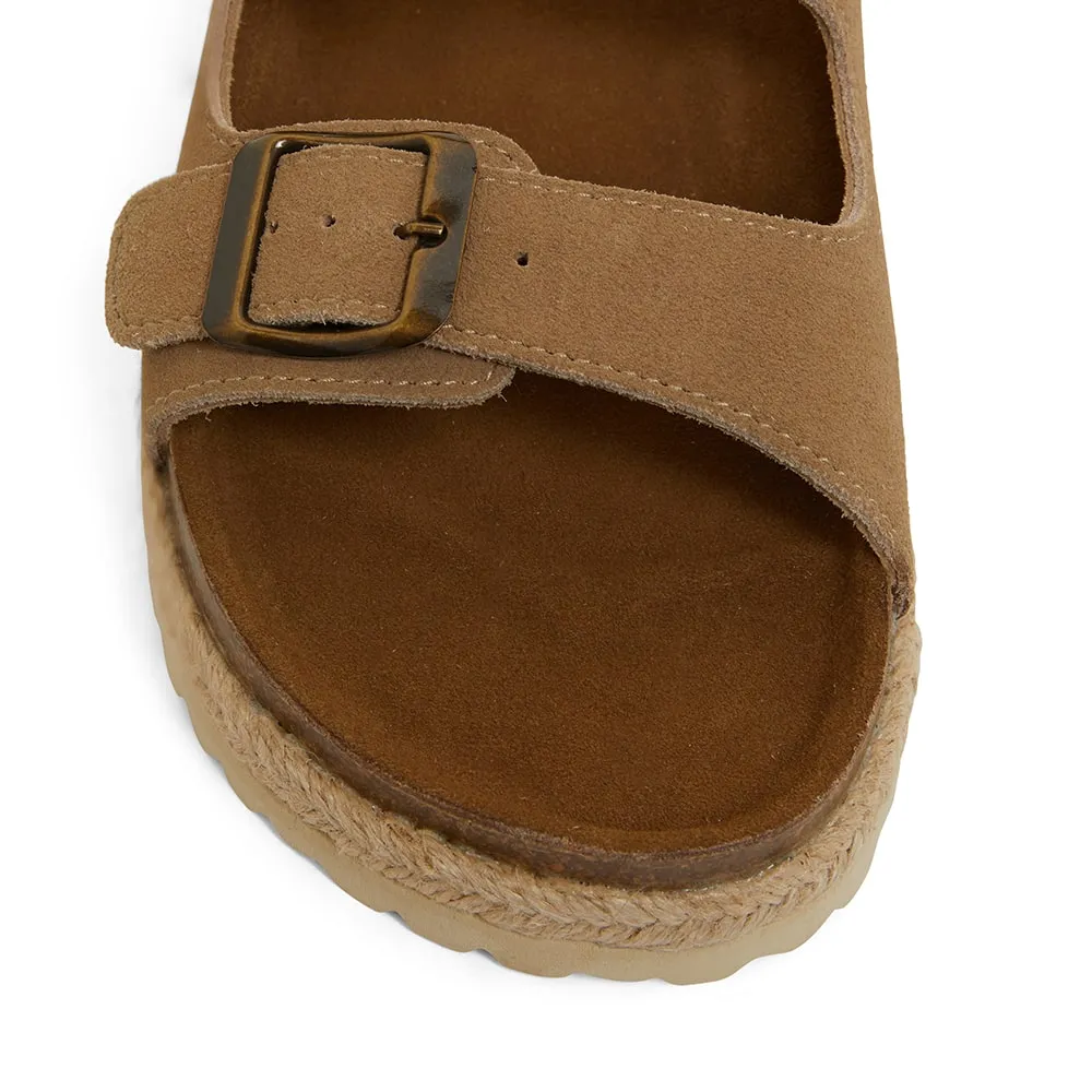 Crete Slide in Taupe Suede