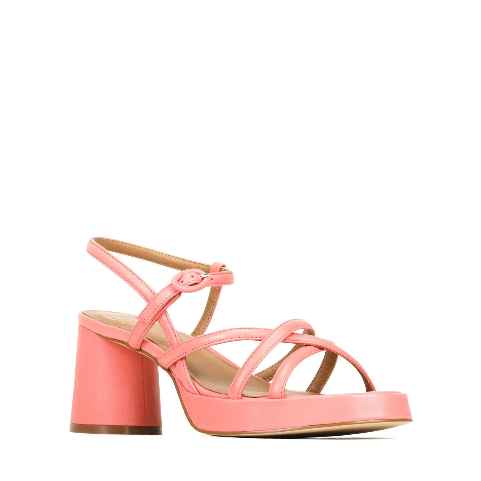 DORIANO LEATHER HEEL SANDALS