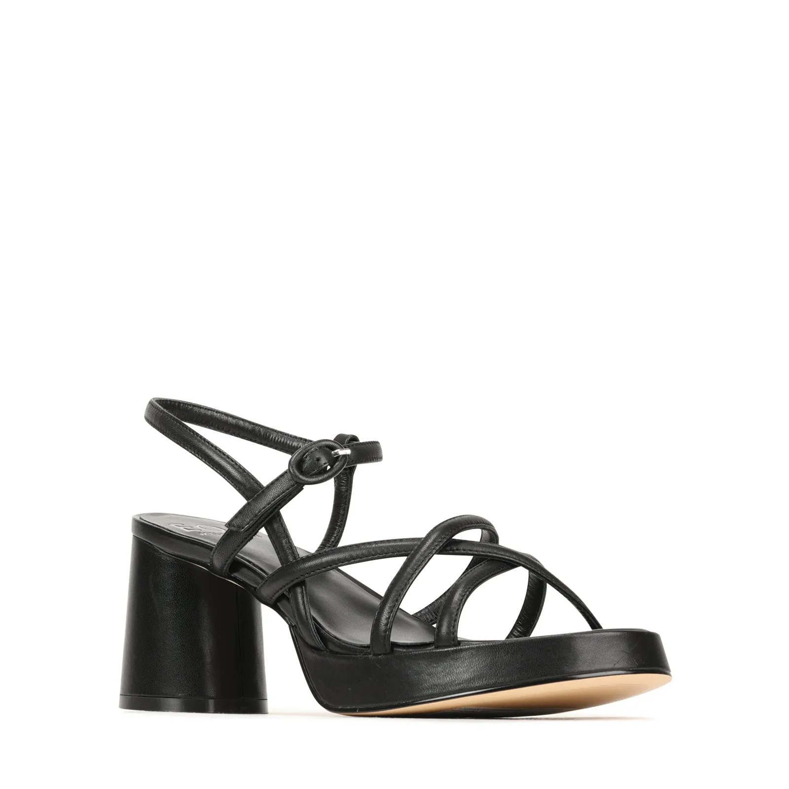 DORIANO LEATHER HEEL SANDALS