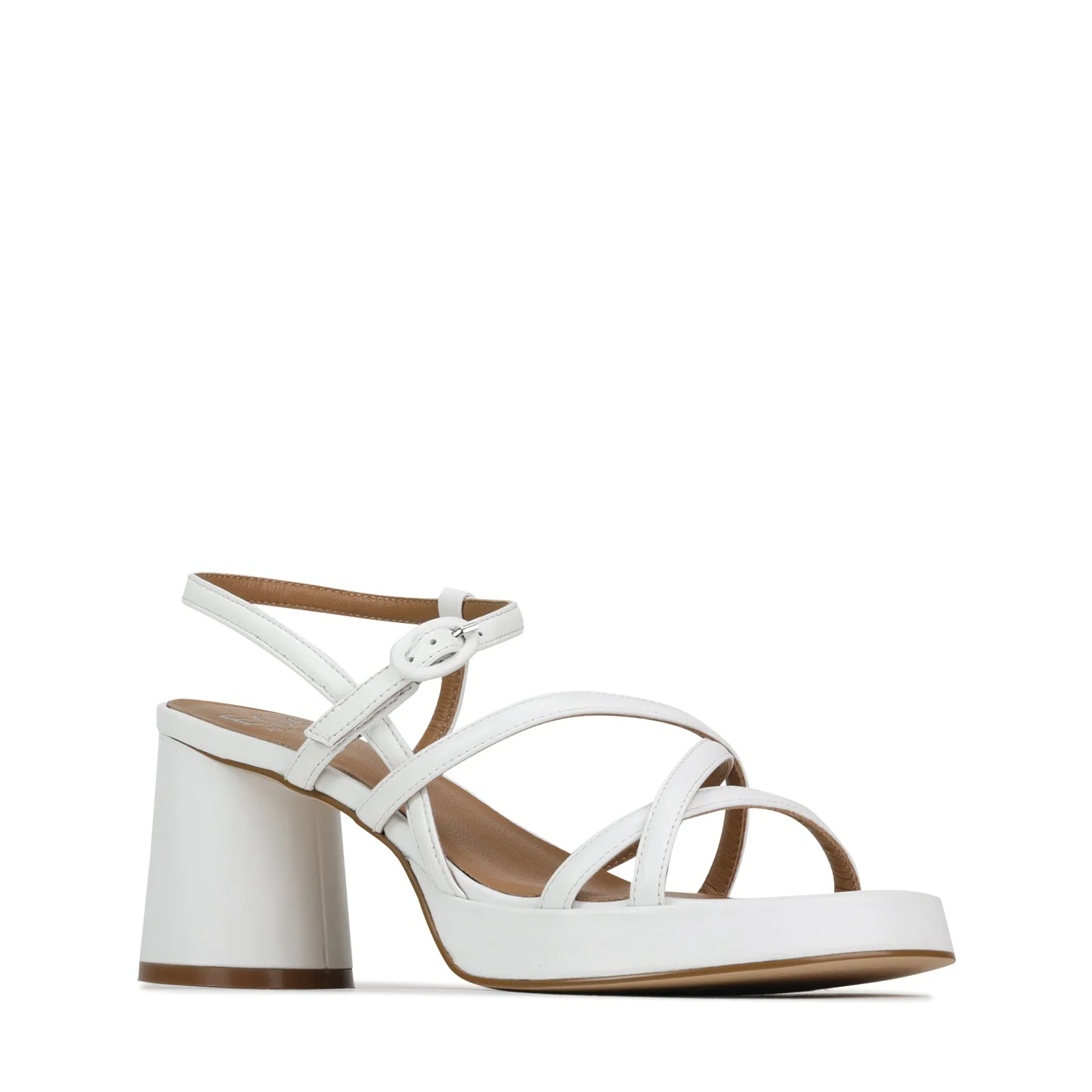 DORIANO LEATHER HEEL SANDALS