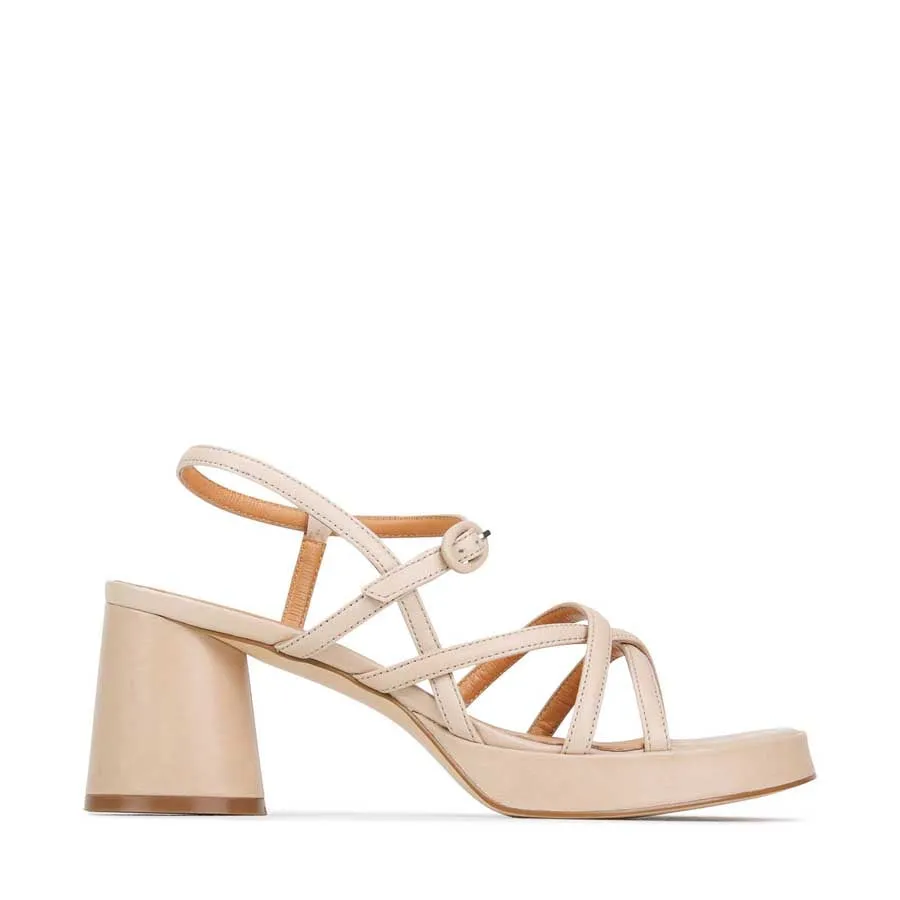 DORIANO LEATHER HEEL SANDALS