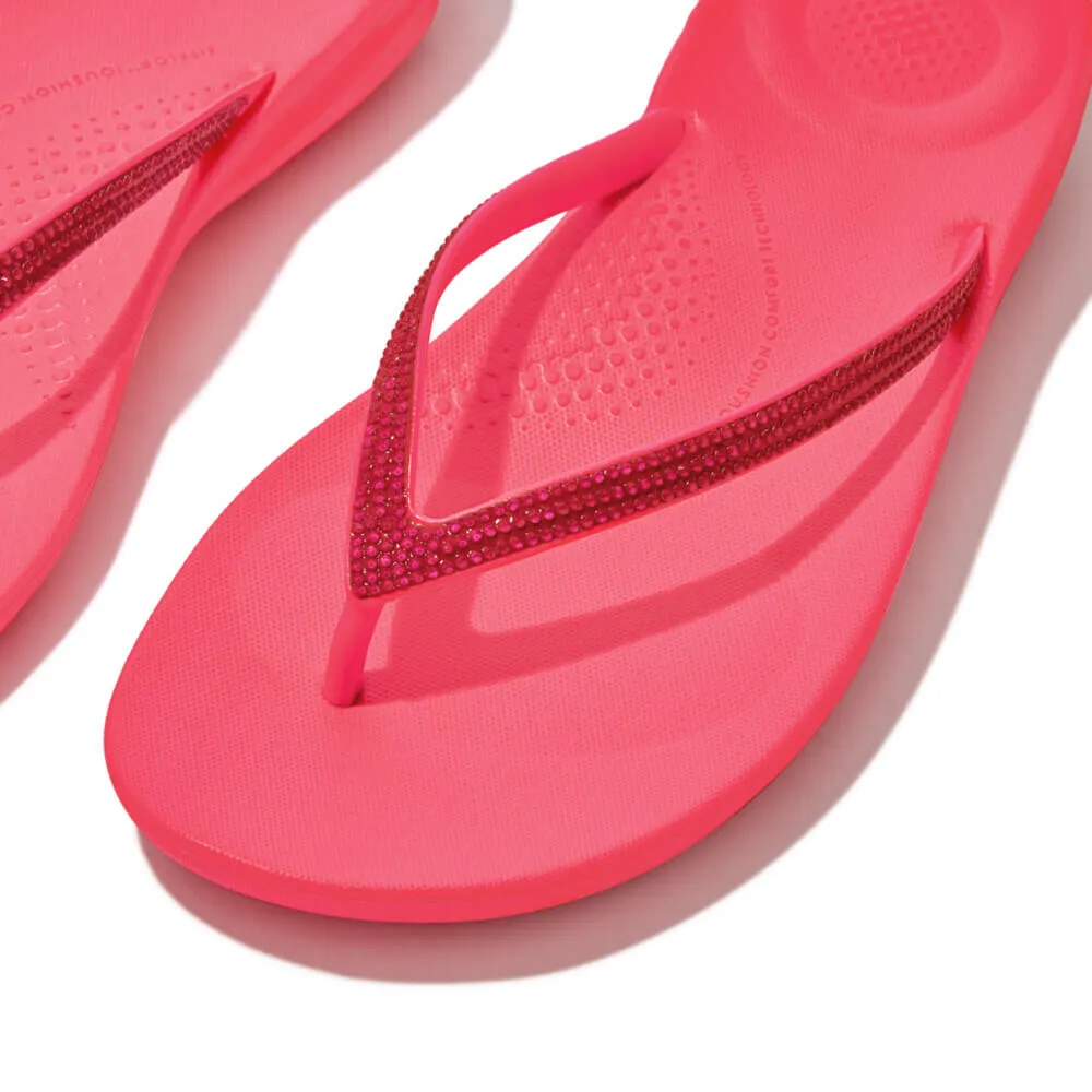 FitFlop Iqushion Sparkle Flip Flops Sandals - Pop Pink