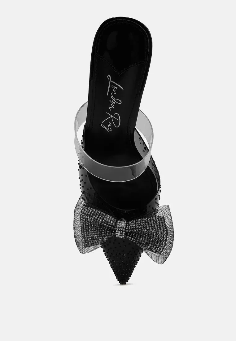 Freja Embellished Bow Kitten Heels