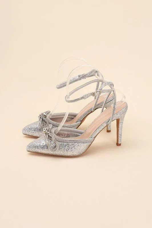 FREYA- Rhinestone Bow Heels