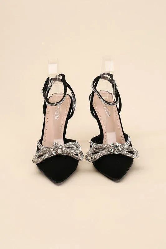 FREYA- Rhinestone Bow Heels