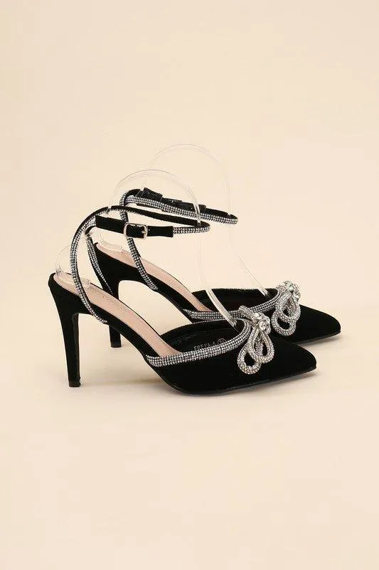 FREYA- Rhinestone Bow Heels