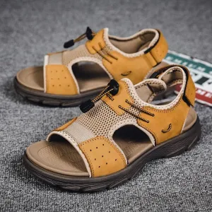 FZ137 Men's Outdoor Microfiber Leather Sandals Casual Shoes