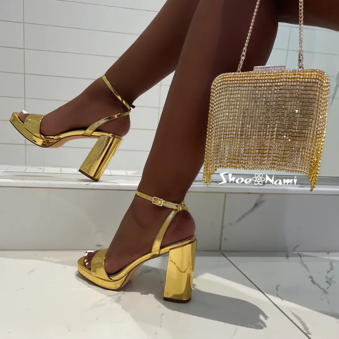 GIMME-1 Gold Metallic Faux Leather