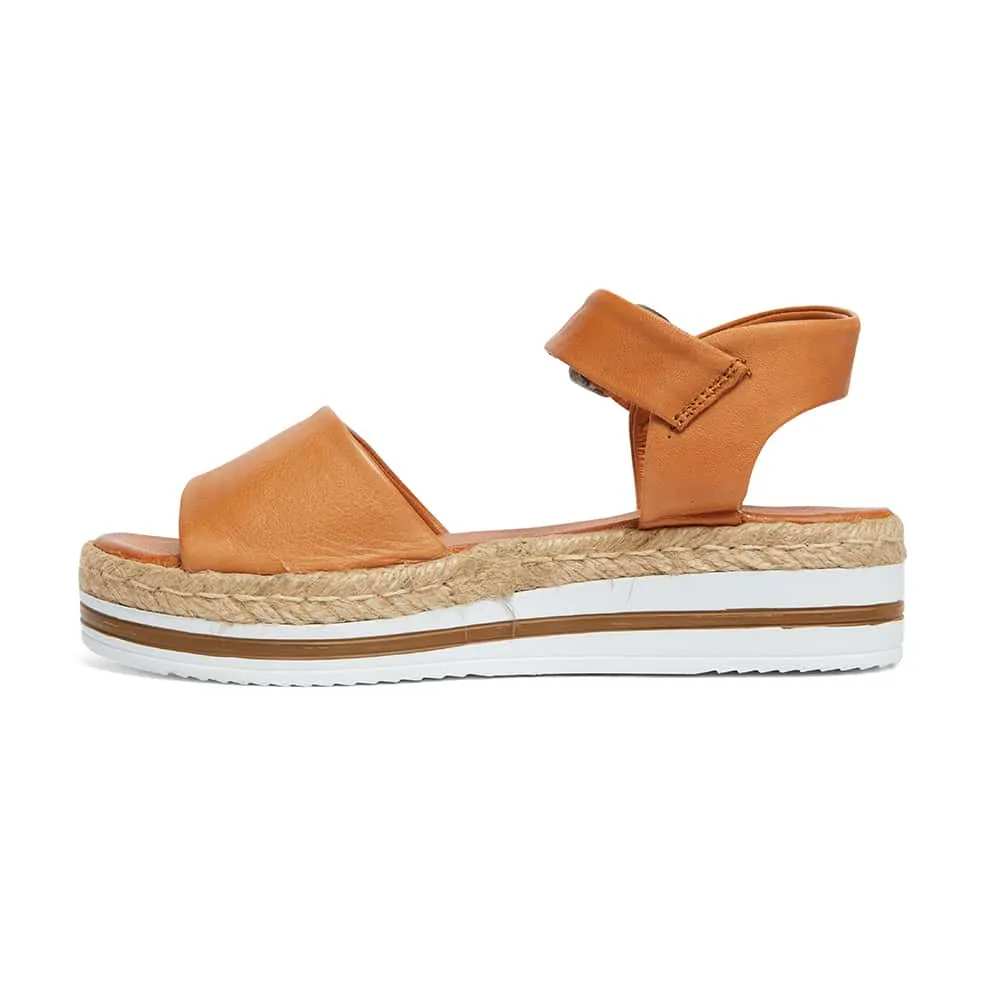 Holiday Espadrille in Cognac Leather