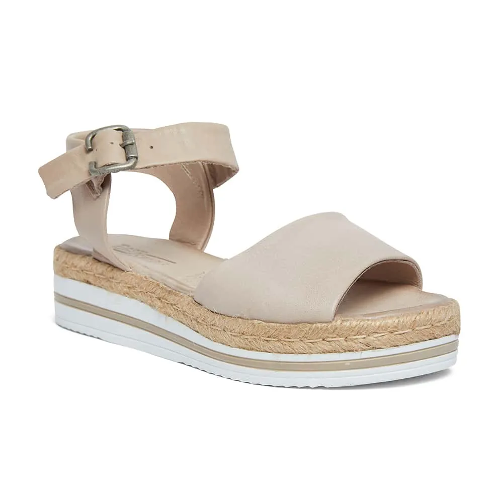 Holiday Espadrille in Nude Leather