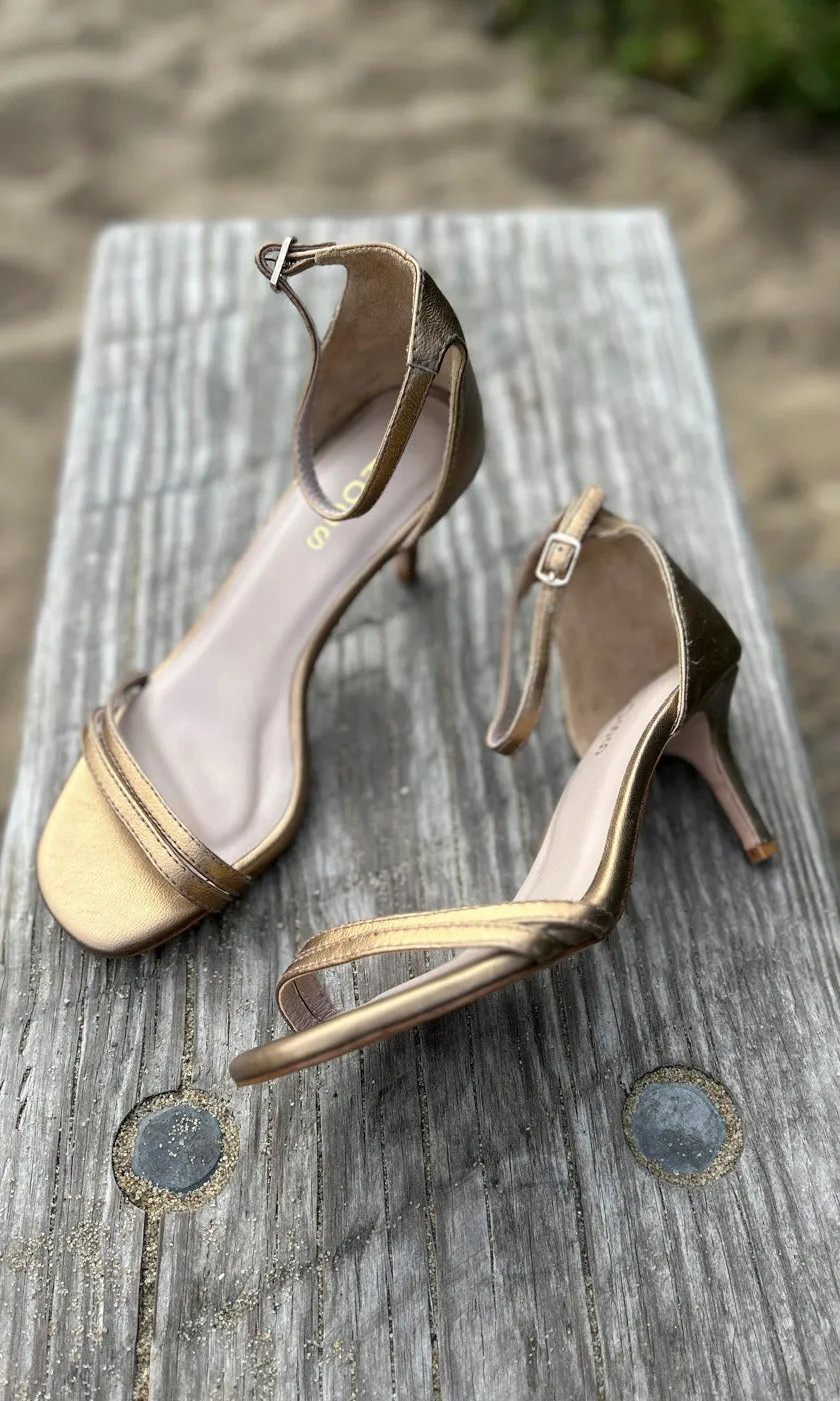 HOSS Morgan Bronze Leather Heels