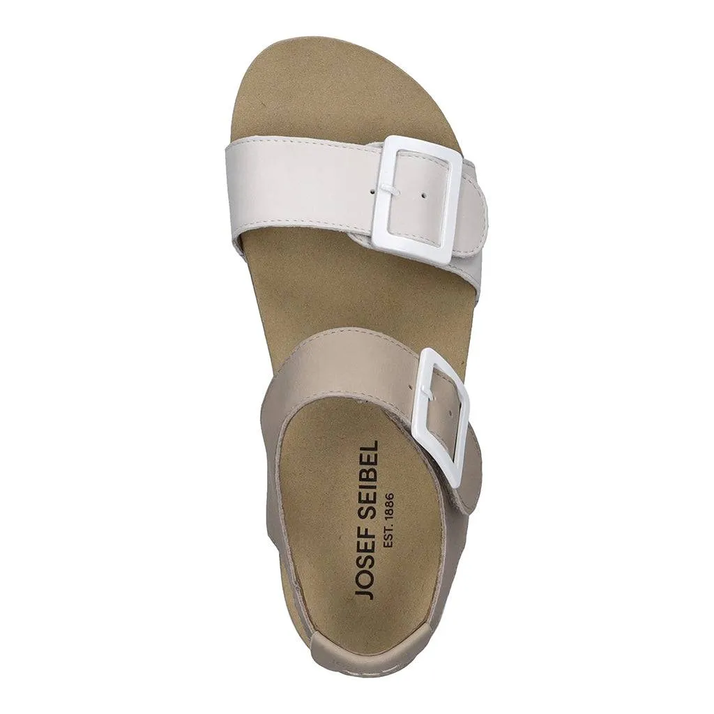 Josef Seibel Quinn 02 Ladies Off White Combi Leather Arch Support Touch Fastening Sandals