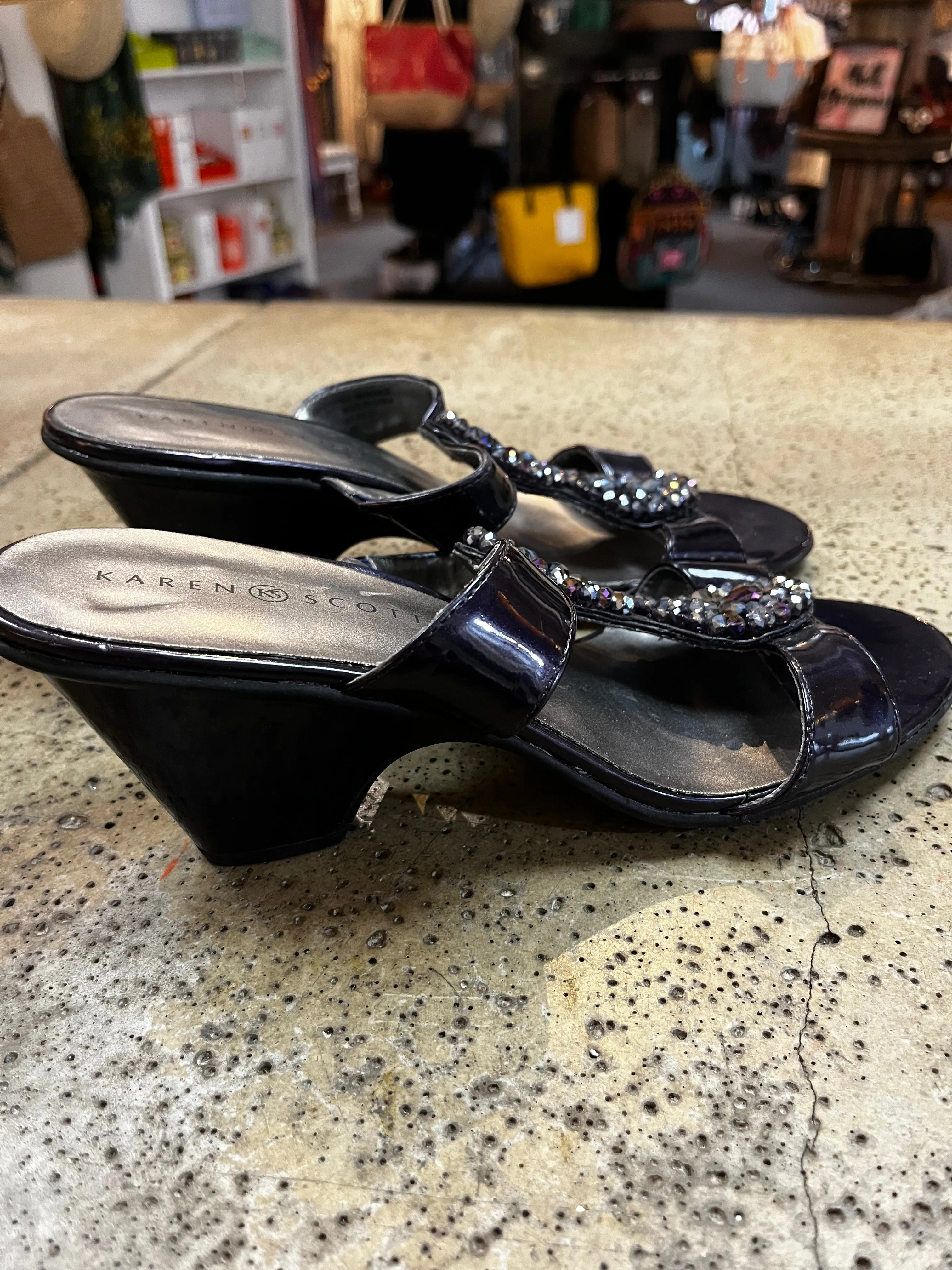 Karen Scott Purple Bead Heels (Size 9)