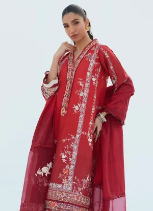 Lea Spring '23 - Rie Crimson Shirt And Dupatta