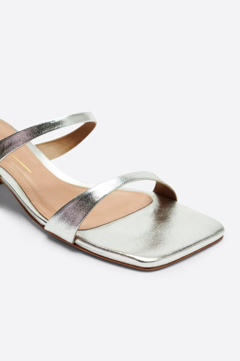 NEAR METALLIC HEELED SANDAL