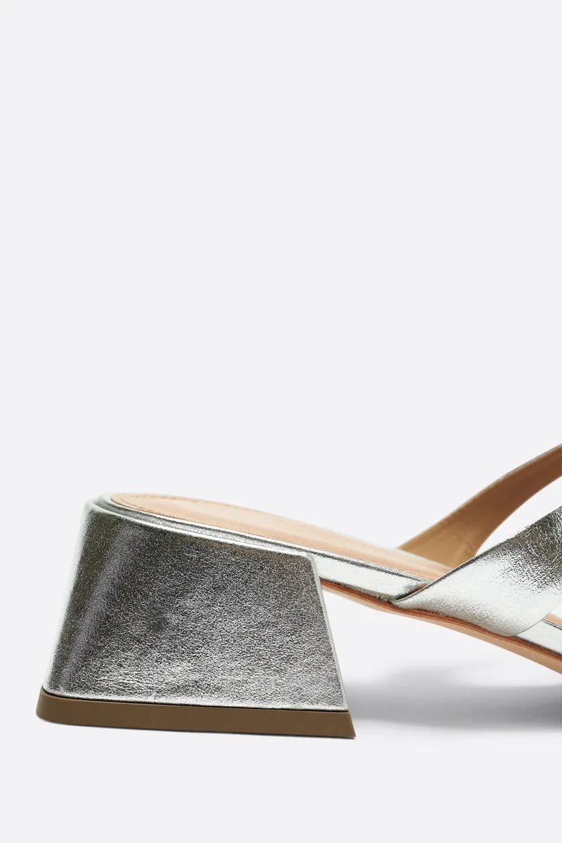 NEAR METALLIC HEELED SANDAL