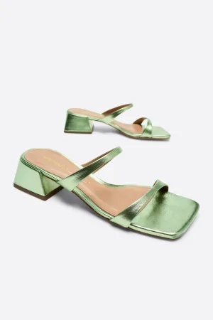 NEAR METALLIC HEELED SANDAL