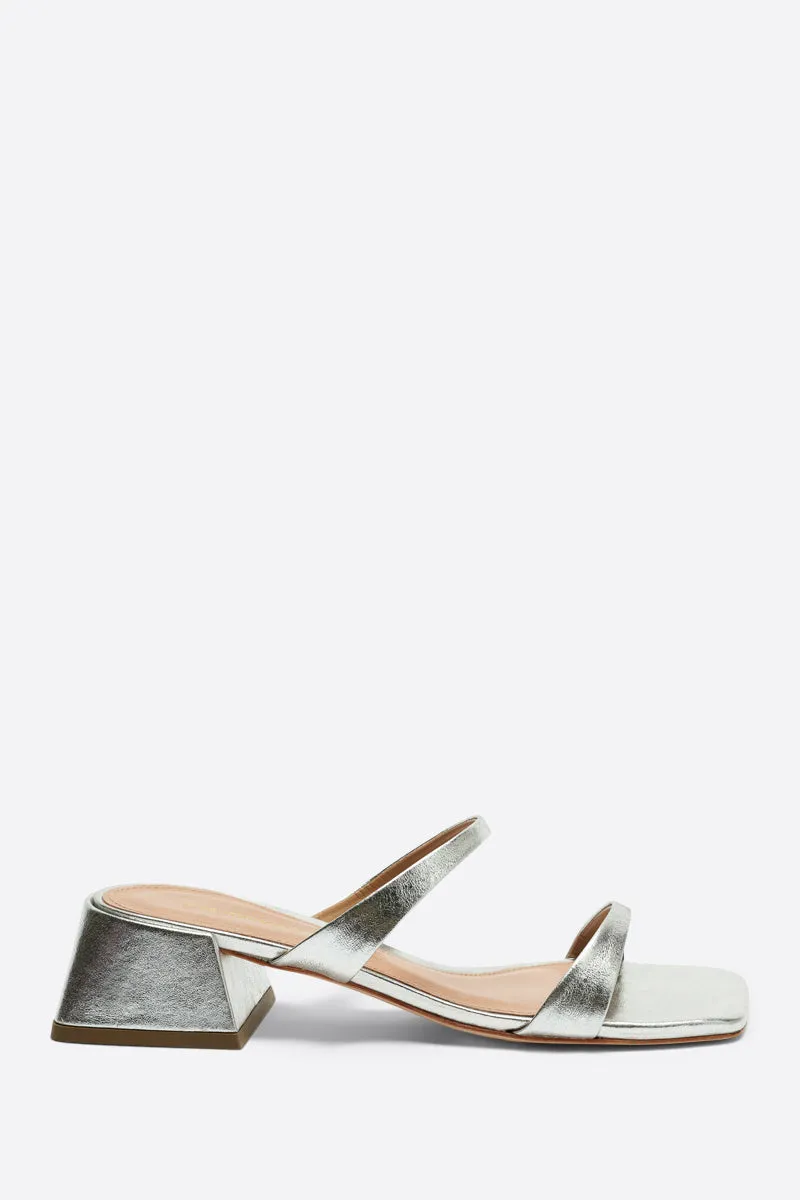 NEAR METALLIC HEELED SANDAL